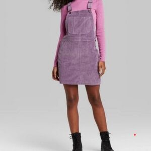 Wild Fable Lavender Corduroy Overall Dress L